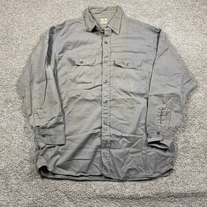 Vintage Red Ball Ely & Walker Sanforized Cotton Work Shirt Gray Mens XL 23x31